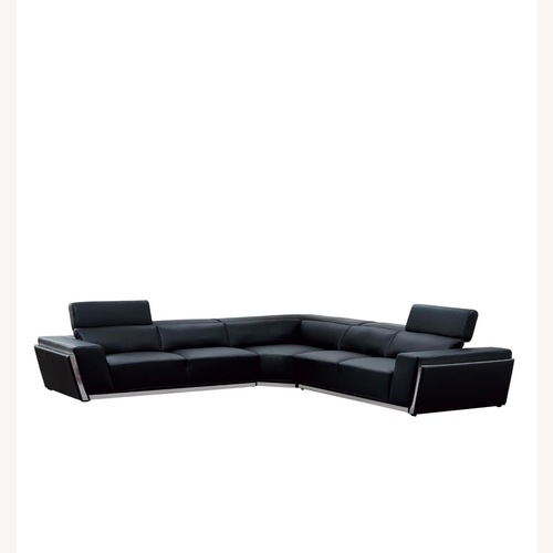 Used Domo Italian Leather Match Sectional for sale on AptDeco