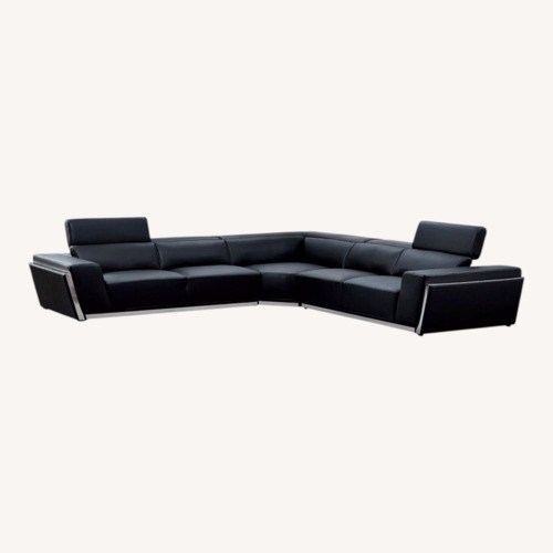 Used Domo Italian Leather Match Sectional for sale on AptDeco