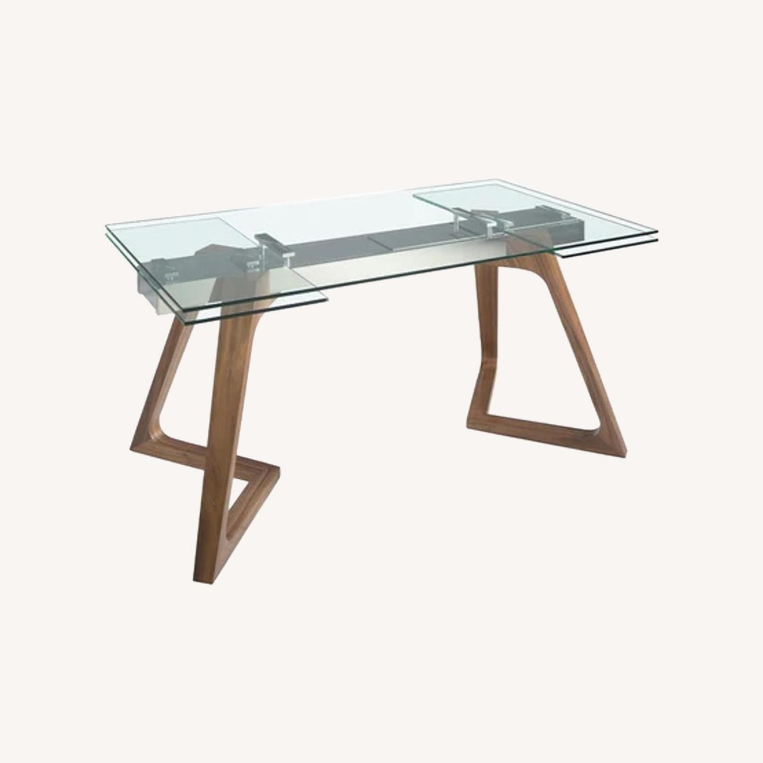  Light Brown Glass Dining Table - image-4