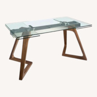  Light Brown Glass Dining Table