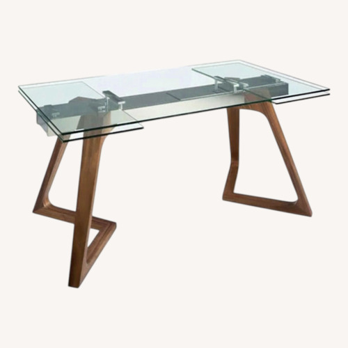 Used  Light Brown Glass Dining Table for sale on AptDeco