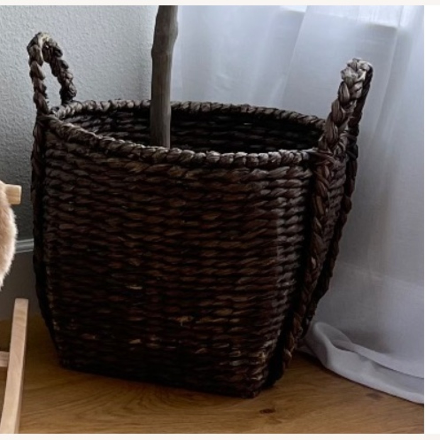 Crate & Barrel Natural Rattan Basket - image-5