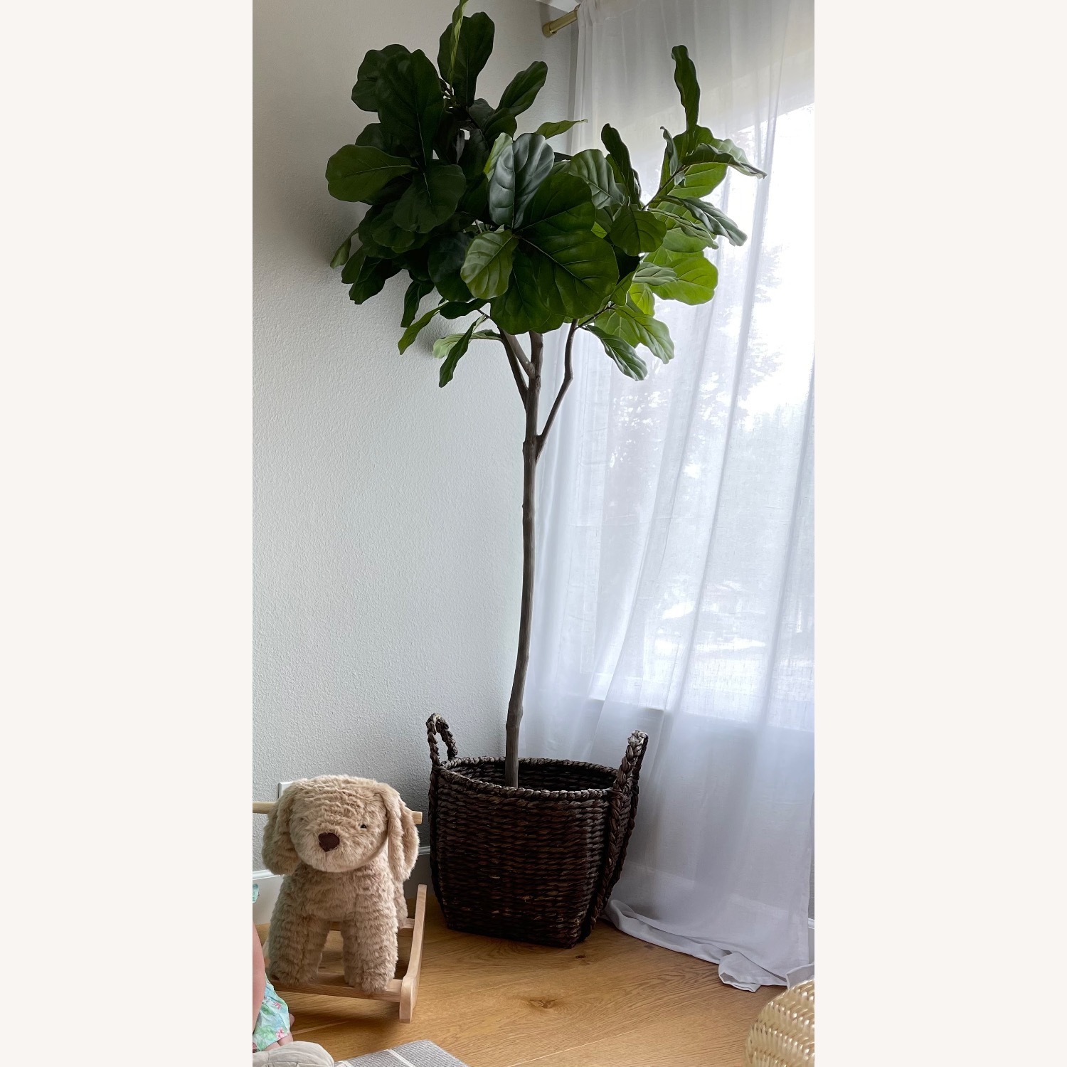 Crate & Barrel Natural Rattan Basket - image-4