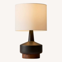 West Elm Wood & Ceramic Table Lamp (22")