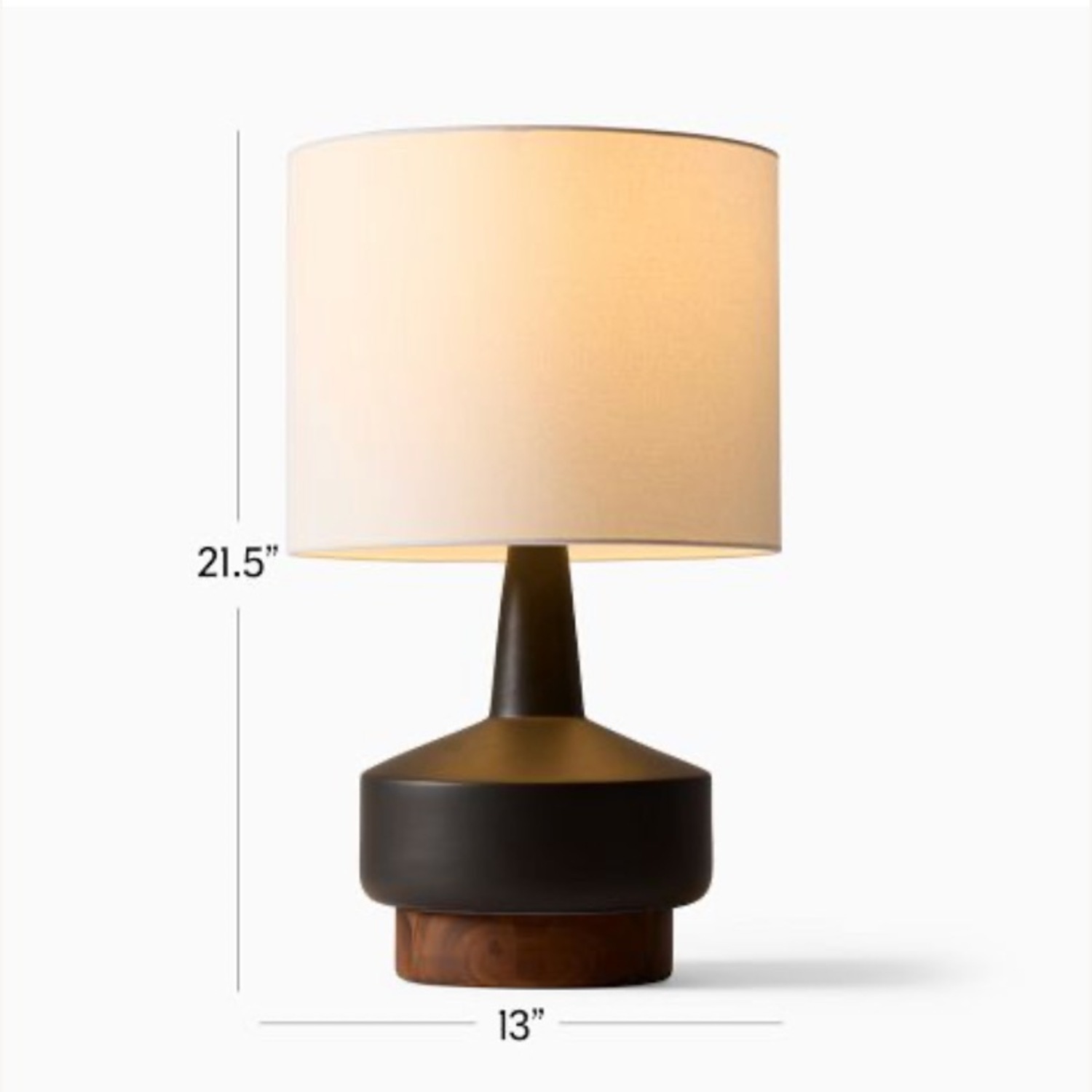 West Elm Wood & Ceramic Table Lamp (22") - image-9