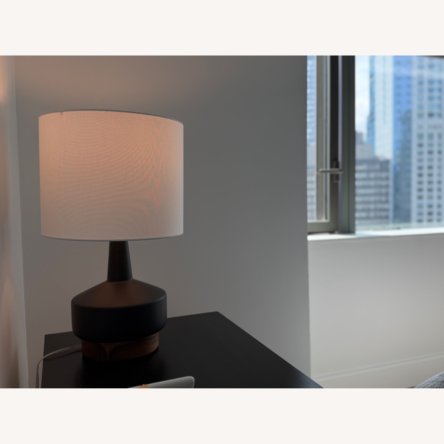 West Elm Wood & Ceramic Table Lamp (22") - image-2