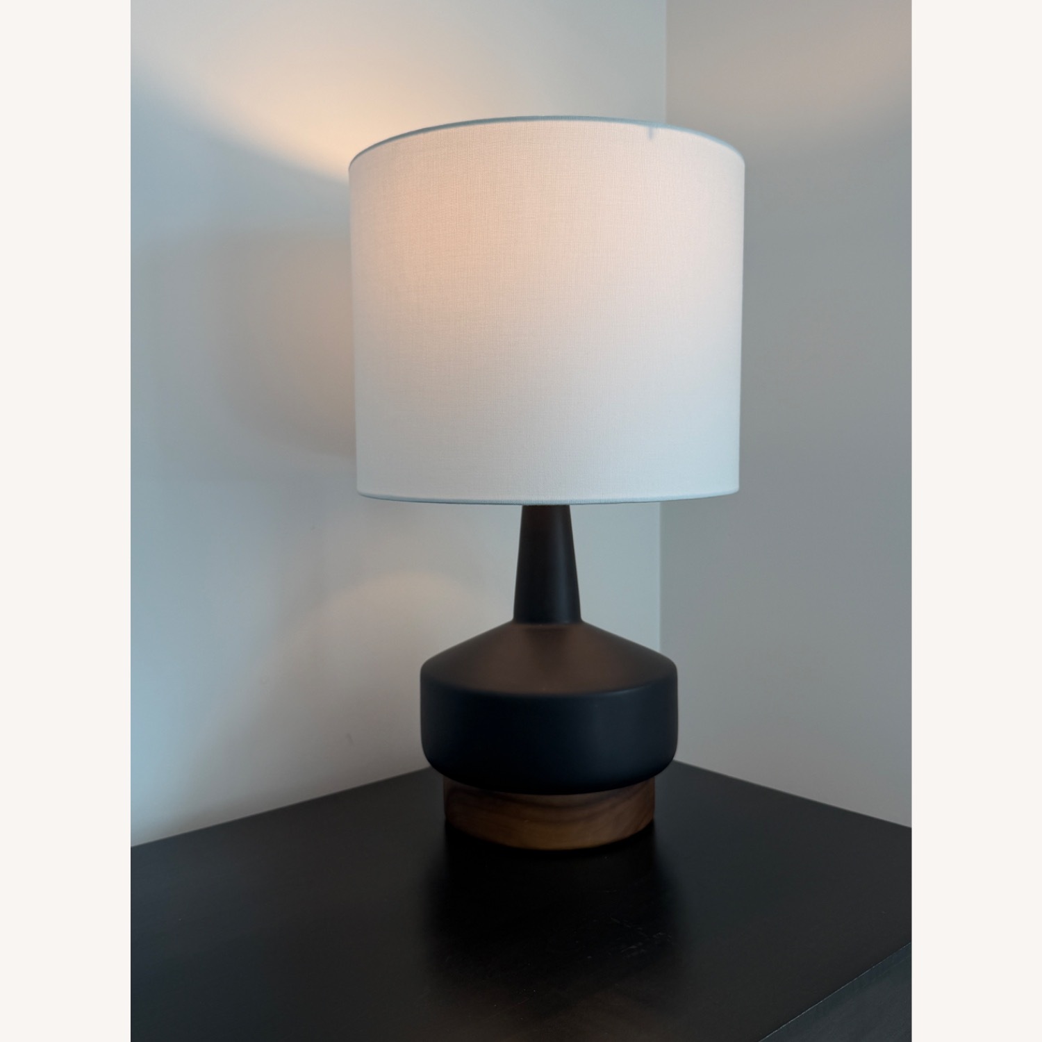 West Elm Wood & Ceramic Table Lamp (22") - image-1