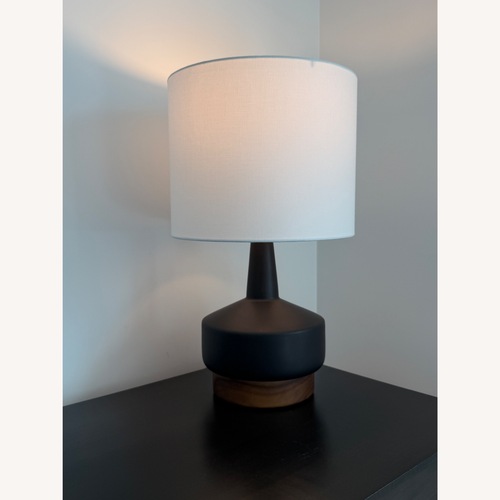 Used West Elm Wood & Ceramic Table Lamp (22") for sale on AptDeco