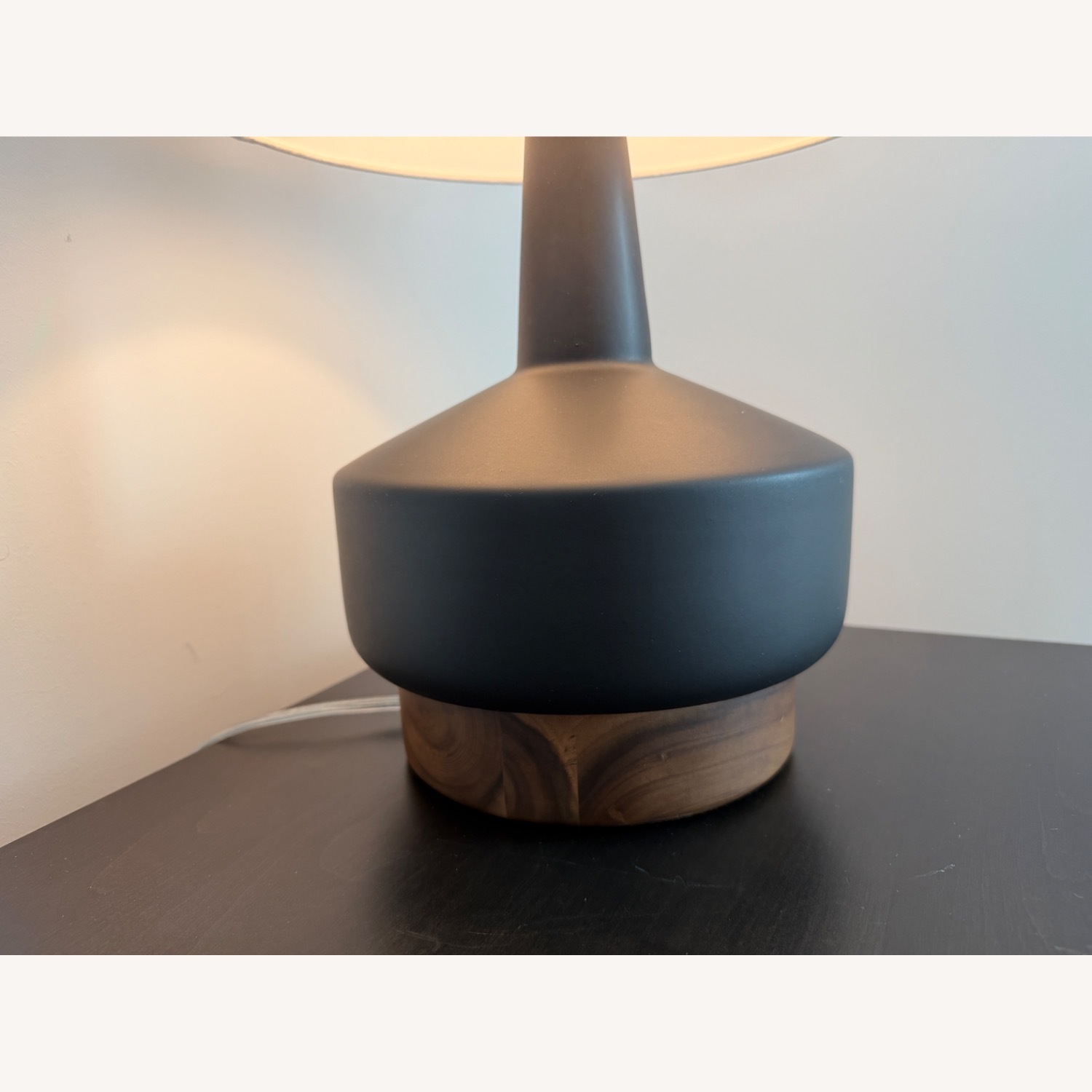 West Elm Wood & Ceramic Table Lamp (22") - image-5