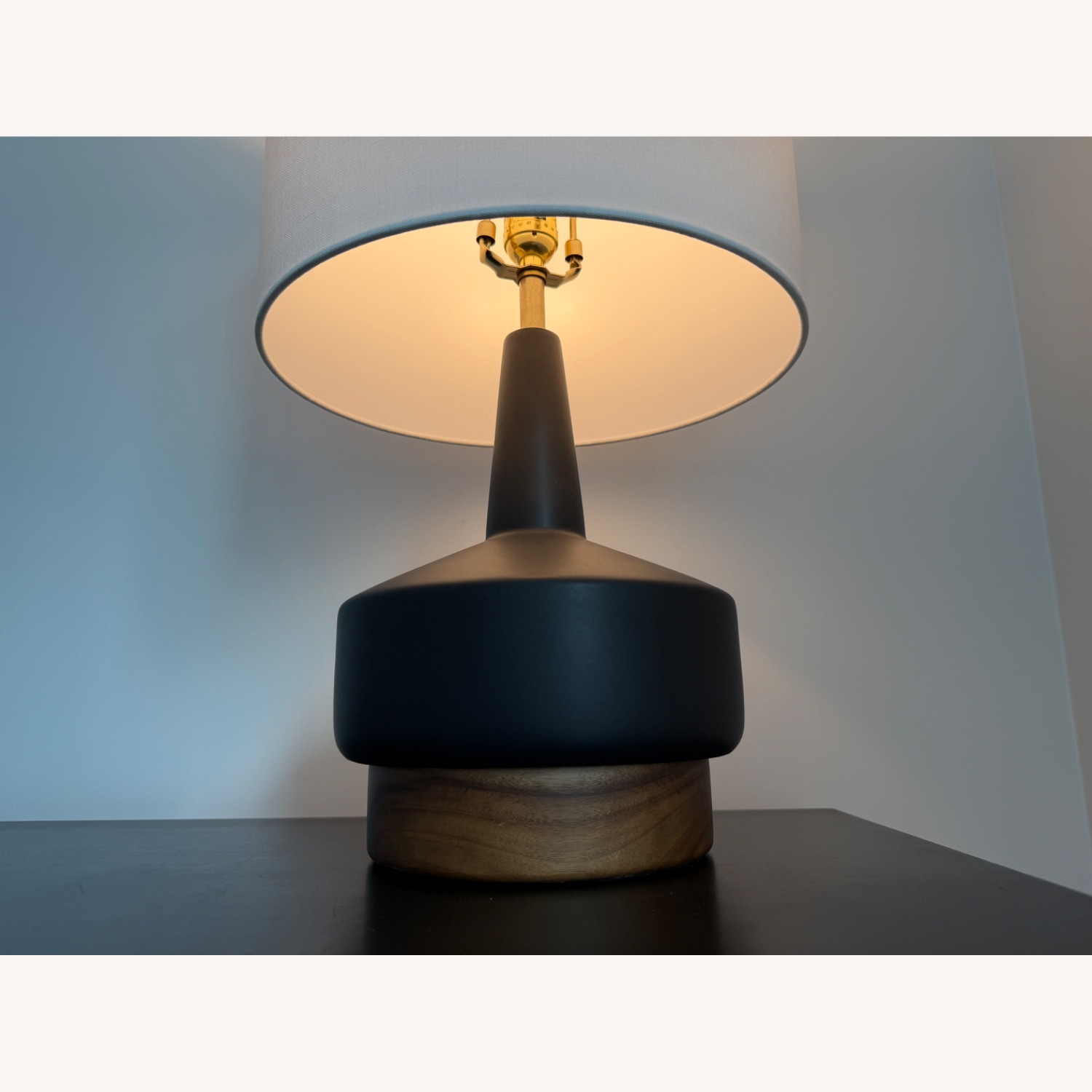 West Elm Wood & Ceramic Table Lamp (22") - image-4
