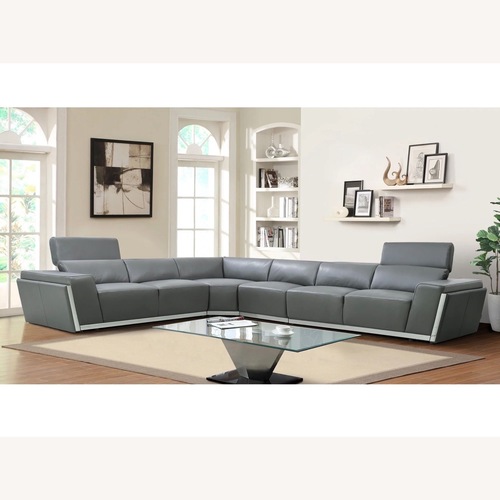 Used Domo Italian Leather Match Sectional for sale on AptDeco