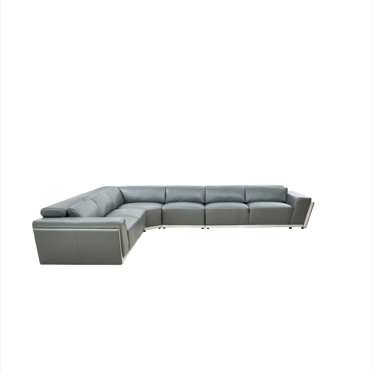 Domo Italian Leather Match Sectional - image-2