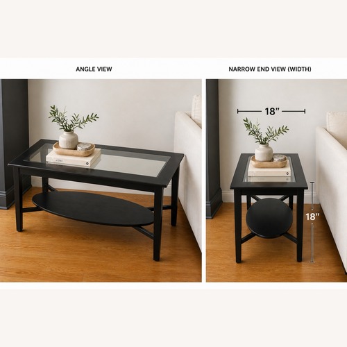 Used Elegant Wood and Glass Console Table for sale on AptDeco