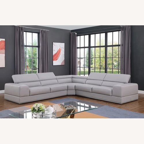 Used Pella Italian Leather Match Sectional for sale on AptDeco