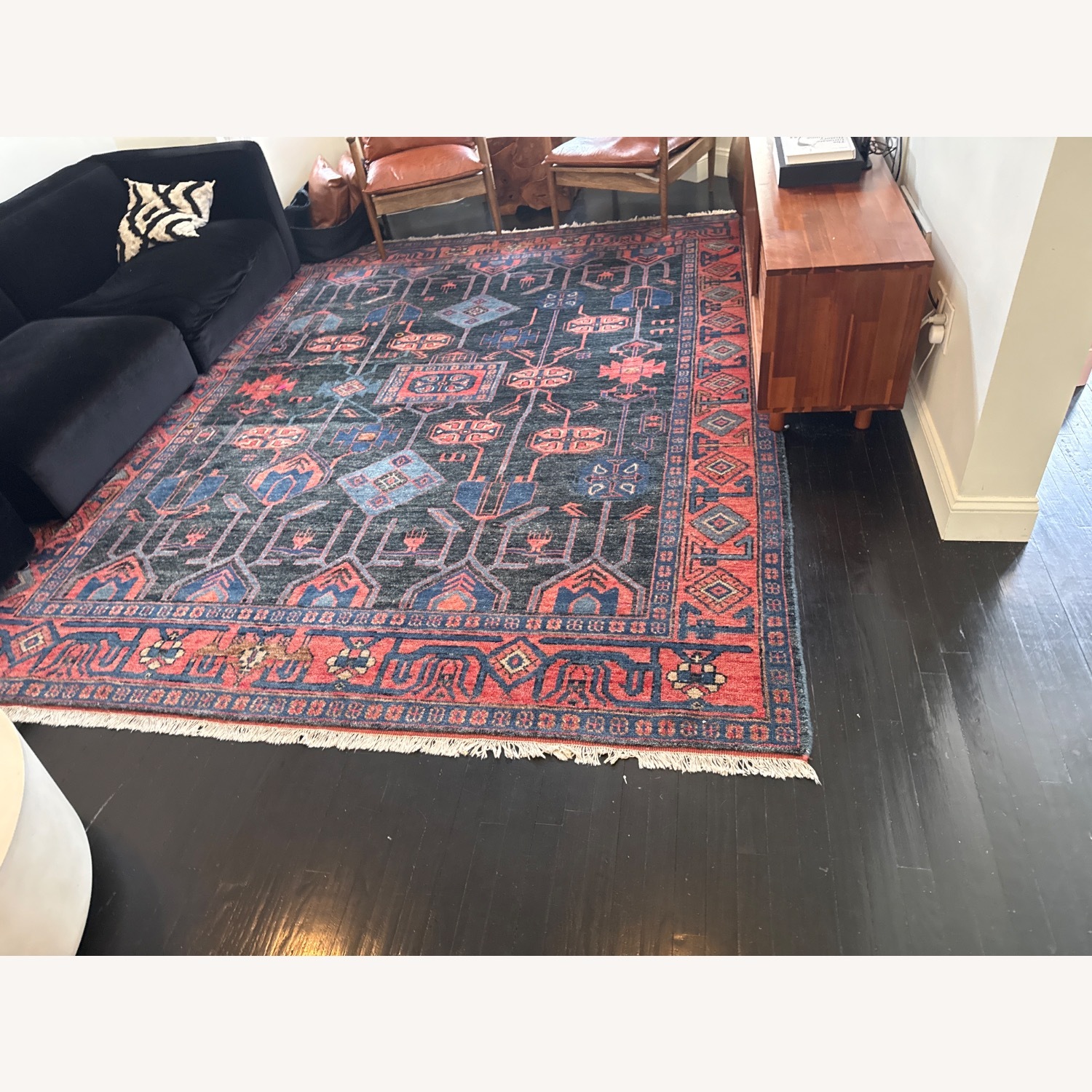 CB2 Eros Hand-Knotted Red and Blue Area Rug  8' x 12' - image-1