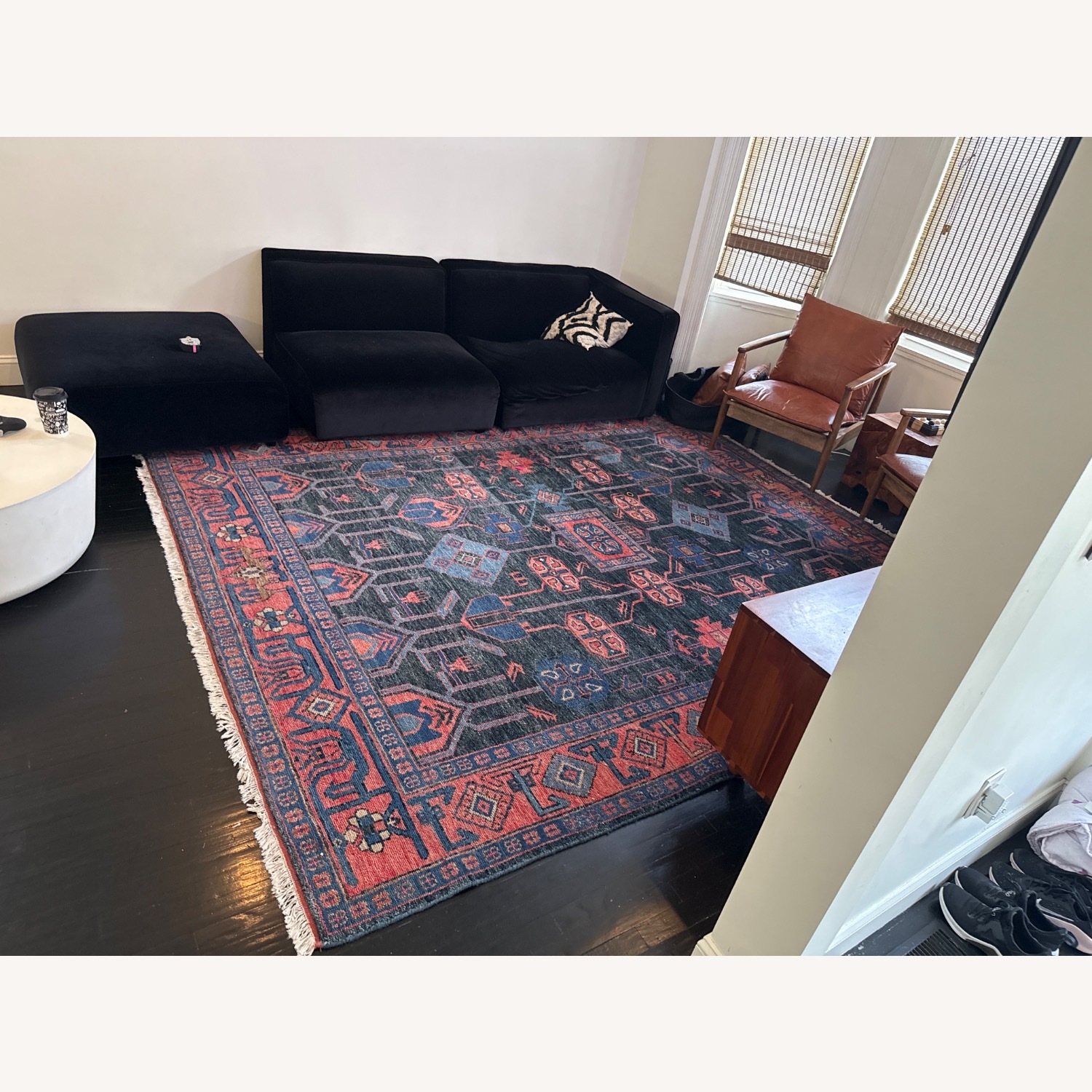 CB2 Eros Hand-Knotted Red and Blue Area Rug  8' x 12' - image-2