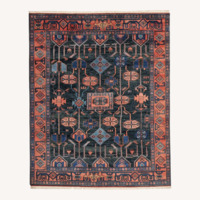 CB2 Eros Hand-Knotted Red and Blue Area Rug  8' x 12'