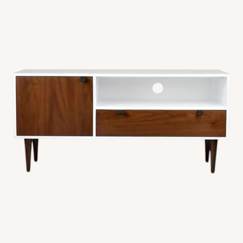 Used Article Envelo White Walnut 48" Media TV Unit for sale on AptDeco