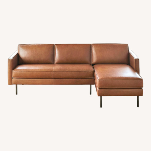 Used West Elm Axel Leather 2-Piece Chaise Sectional (91") for sale on AptDeco
