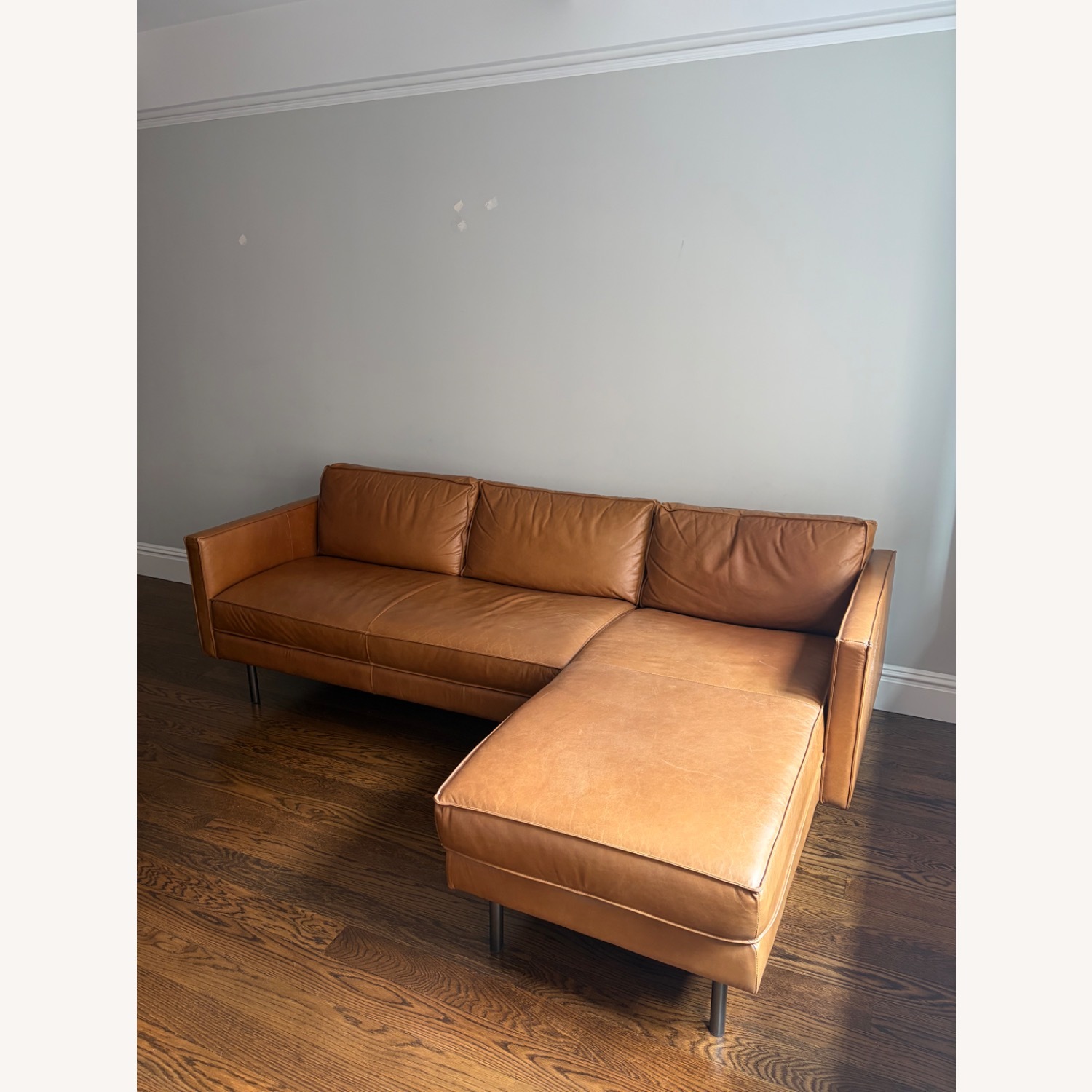 West Elm Axel Leather 2-Piece Chaise Sectional (91") - image-2