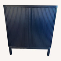 Pottery Barn Arlo Black Wood Bar Cart