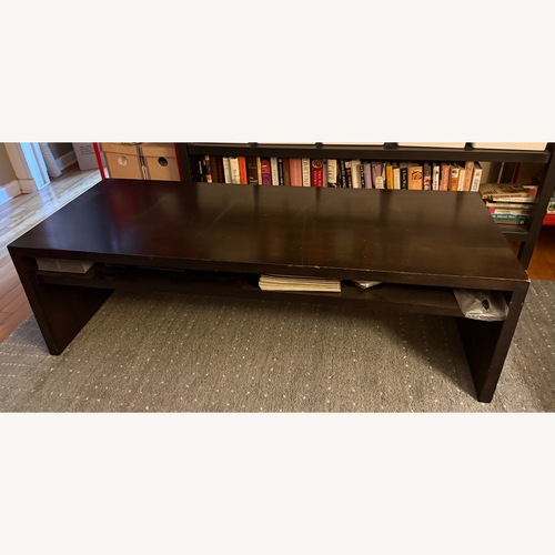 Used Room & Board Fairfax Dark Brown Wood Coffee Table for sale on AptDeco