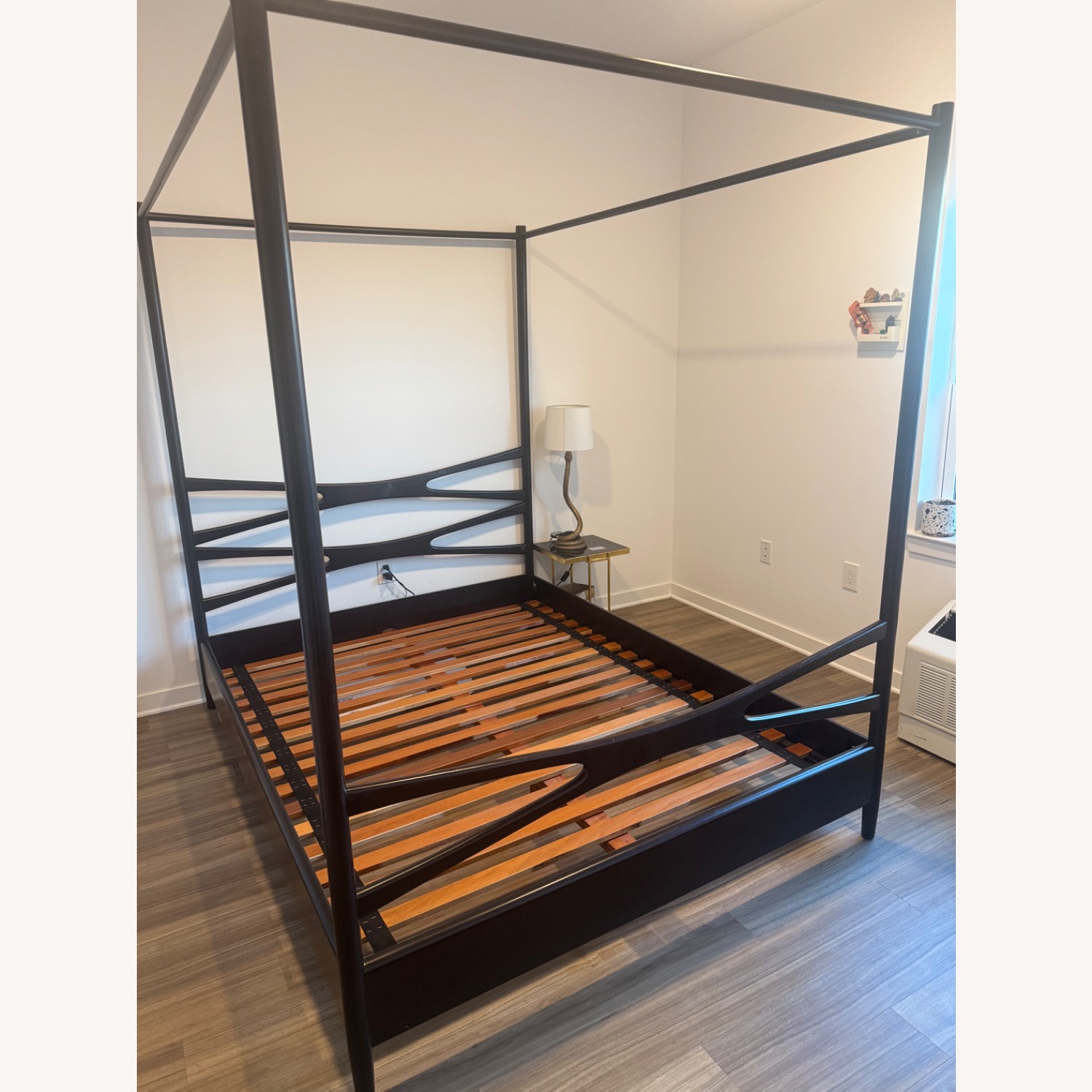 CB2 Oslo Canopy Dark Brown Queen Bed - image-1