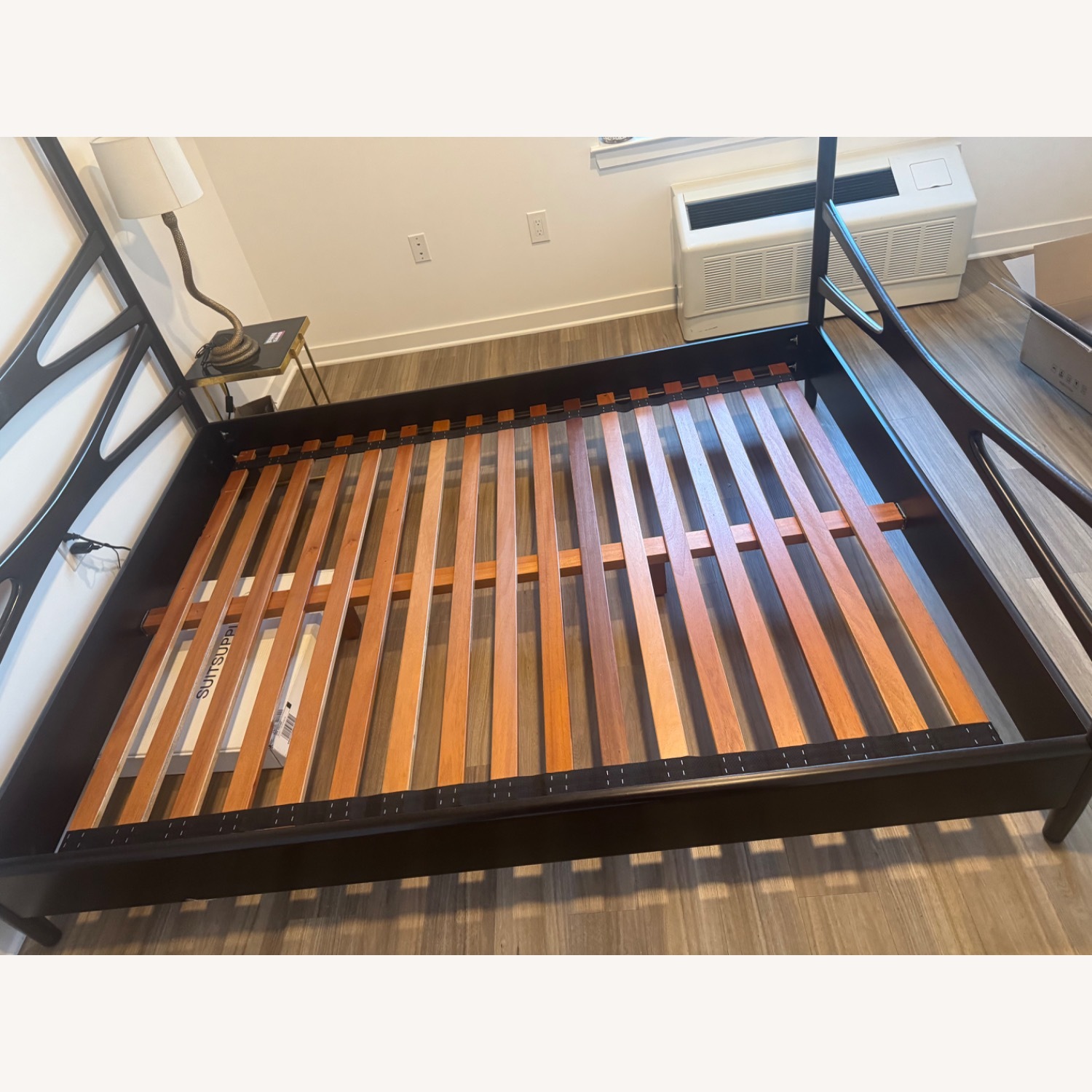 CB2 Oslo Canopy Dark Brown Queen Bed - image-4