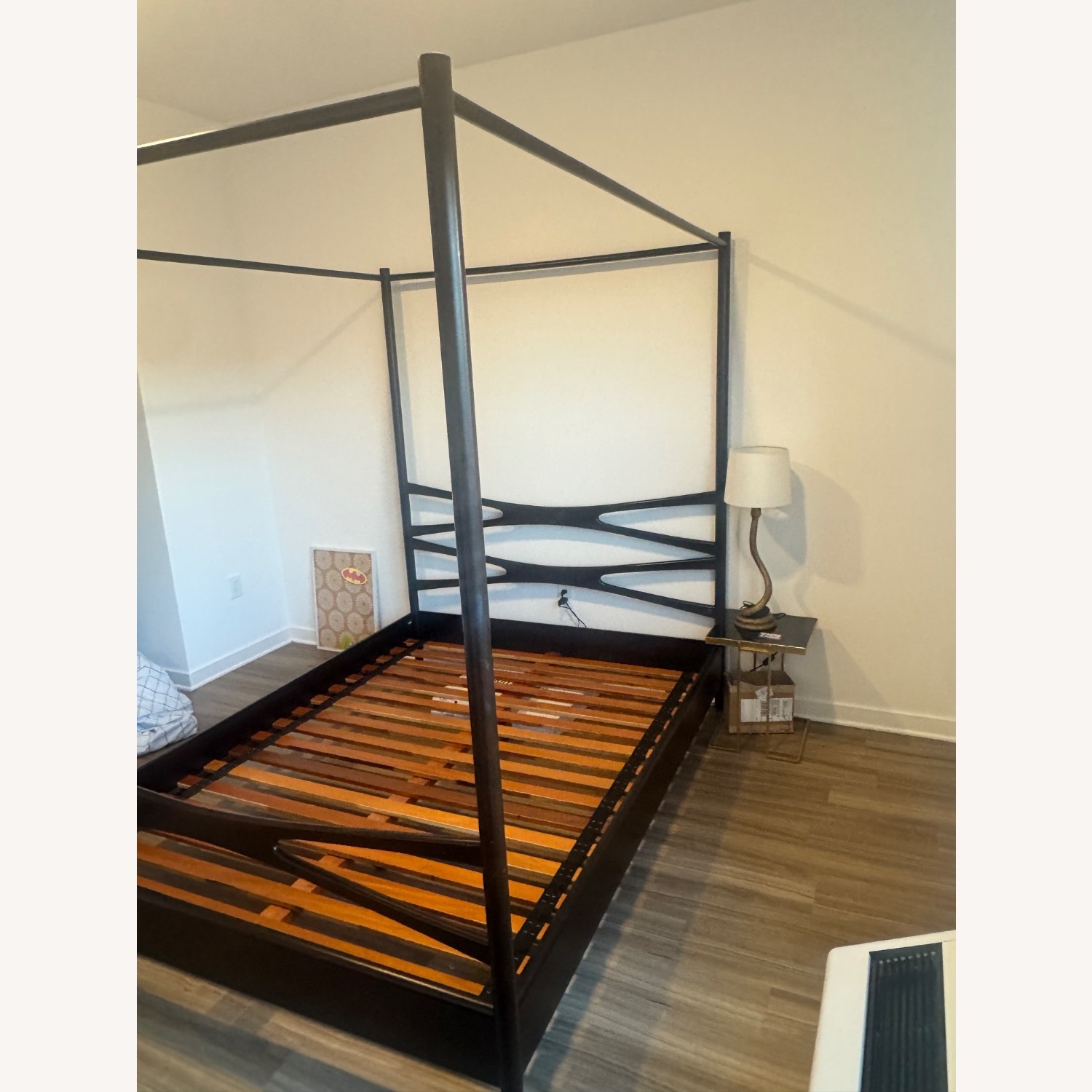 CB2 Oslo Canopy Dark Brown Queen Bed - image-2
