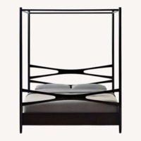 CB2 Oslo Canopy Dark Brown Queen Bed