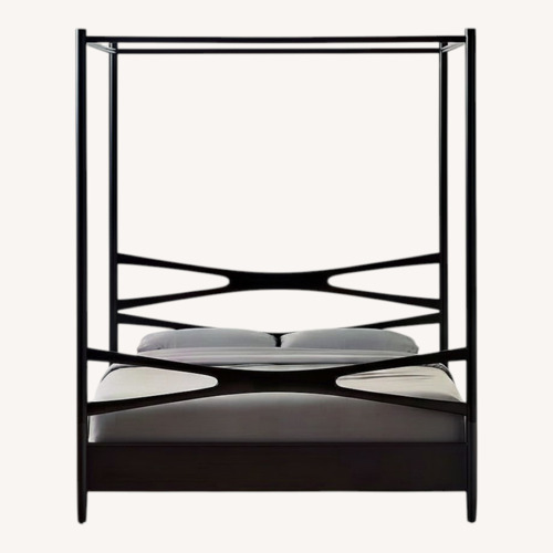 Used CB2 Oslo Canopy Dark Brown Queen Bed for sale on AptDeco