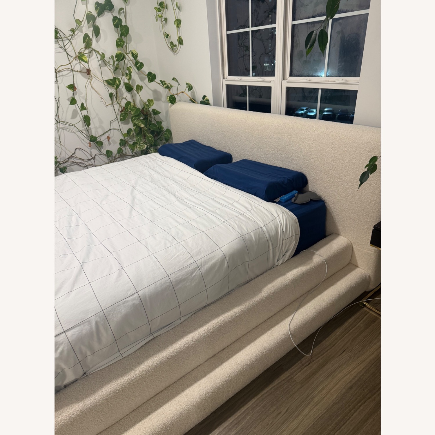Wrought Studios Hoffarth White Fabric King Bed - image-2