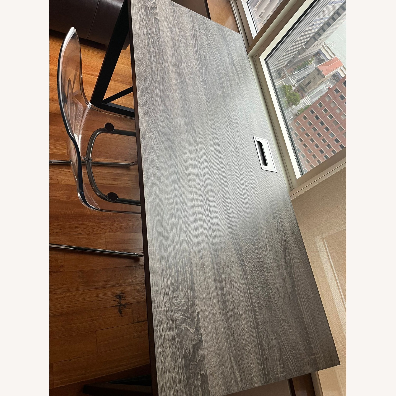 Dark Brown Wood Desk - image-5
