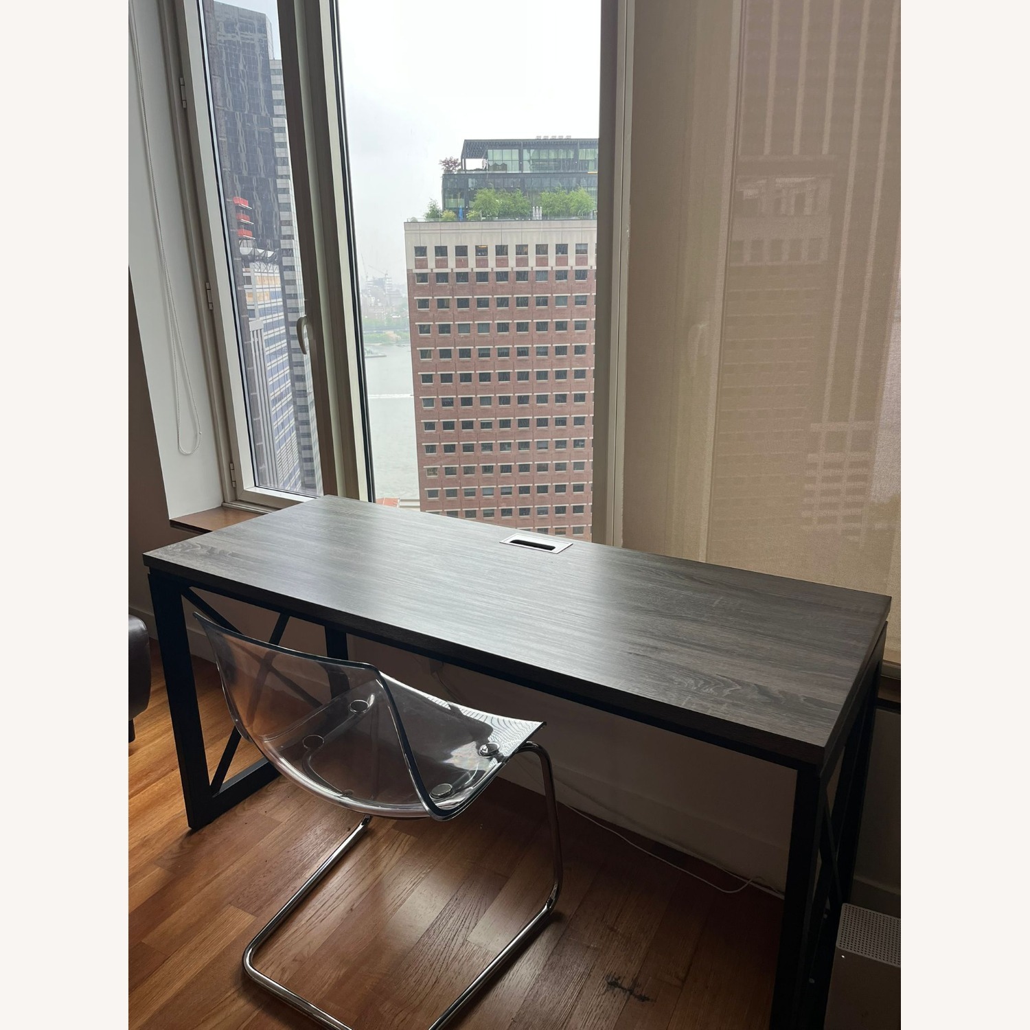 Dark Brown Wood Desk - image-2