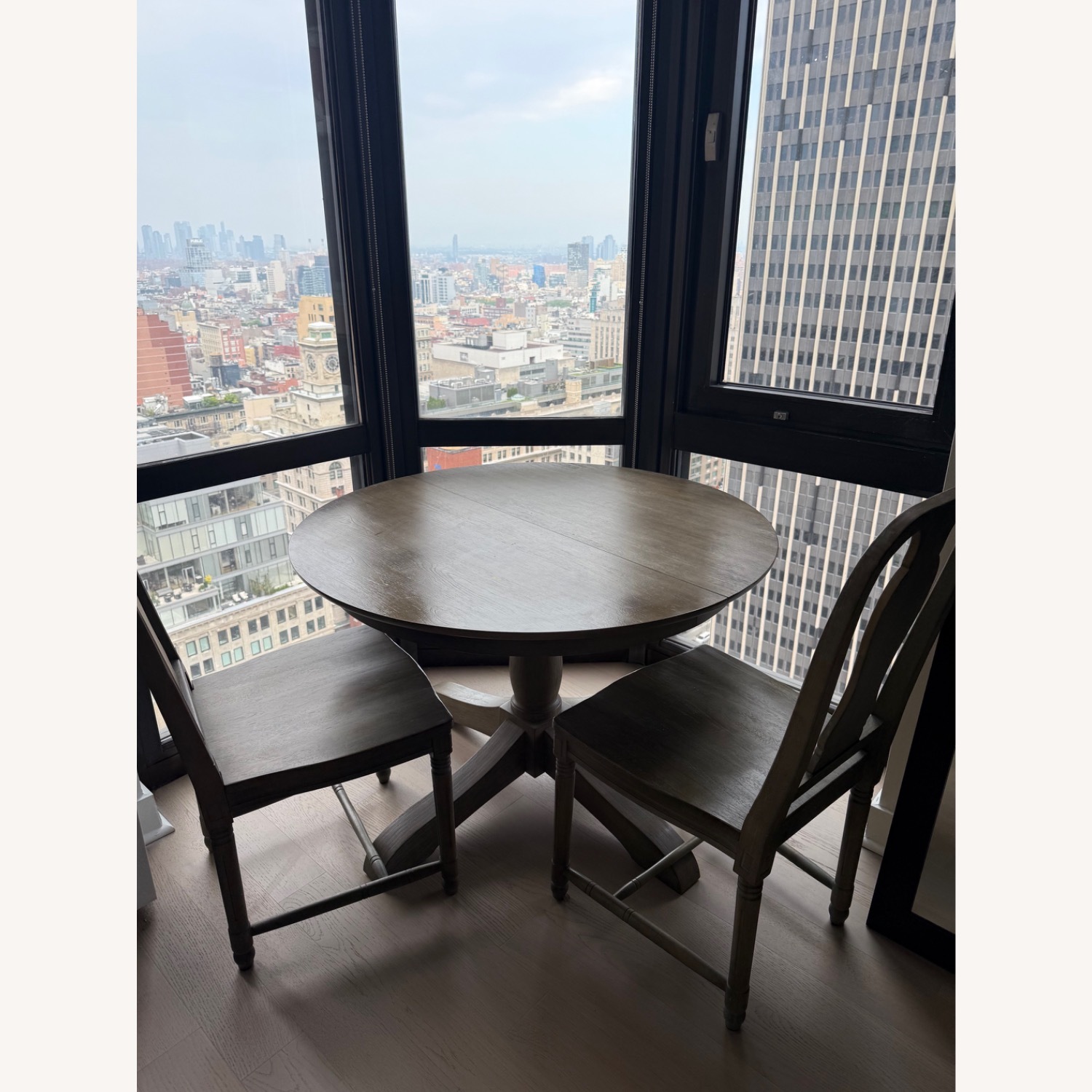 Pottery Barn Owen Extendable Table + Gray Chairs - image-2