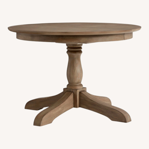 Used Pottery Barn Owen Extendable Table + Gray Chairs for sale on AptDeco