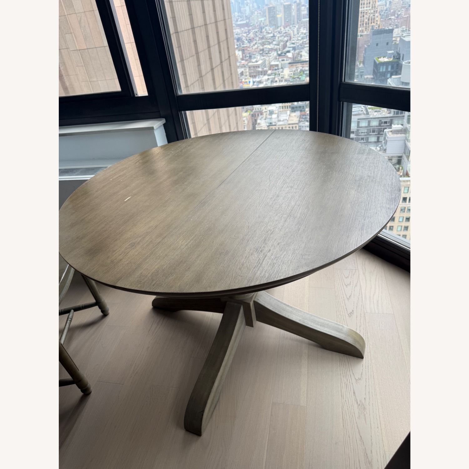 Pottery Barn Owen Extendable Table + Gray Chairs - image-3