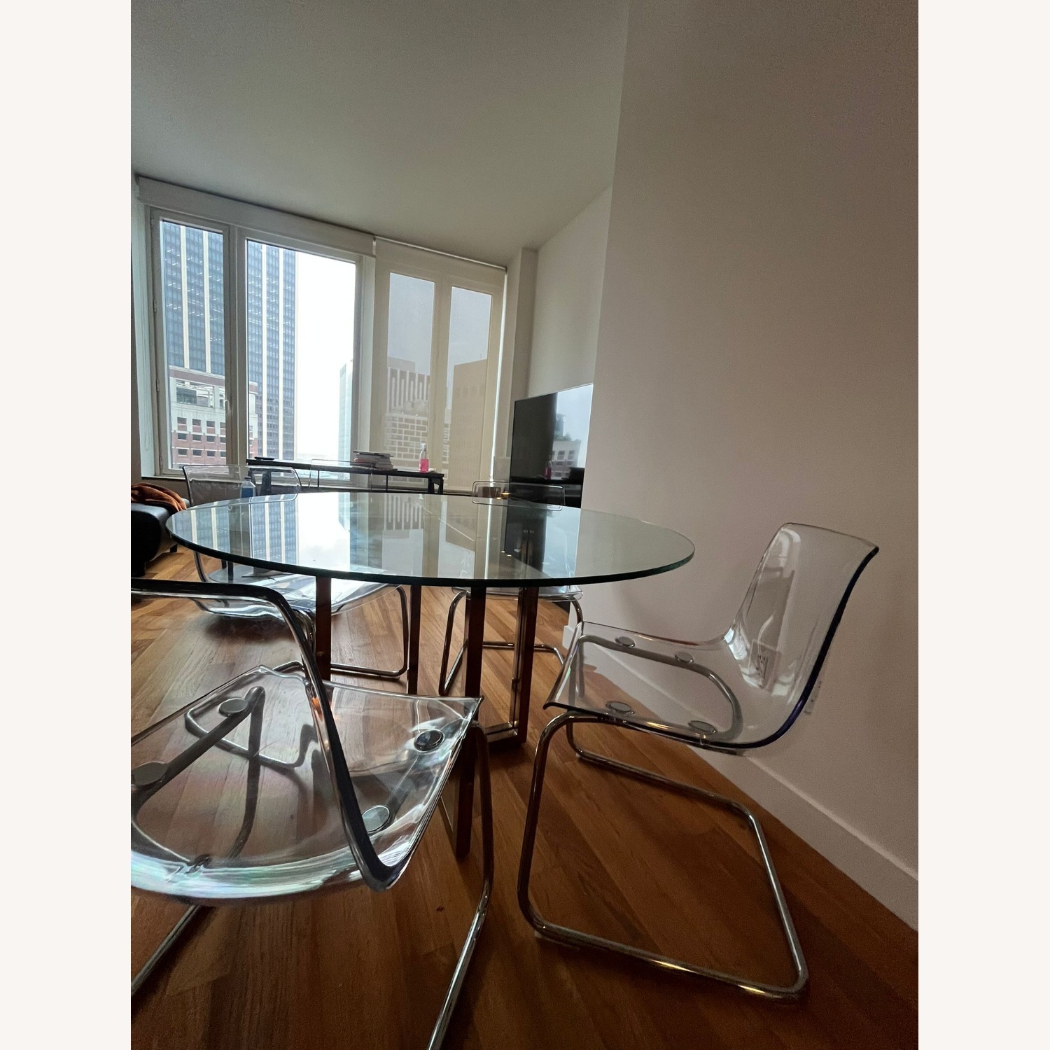 CB2 Silverado Chrome 47" Round Modern Dining Table - image-3