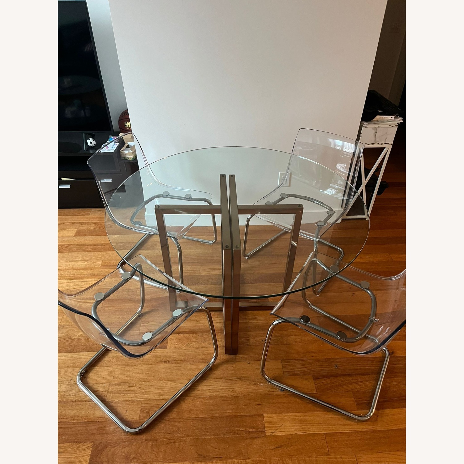 CB2 Silverado Chrome 47" Round Modern Dining Table - image-4