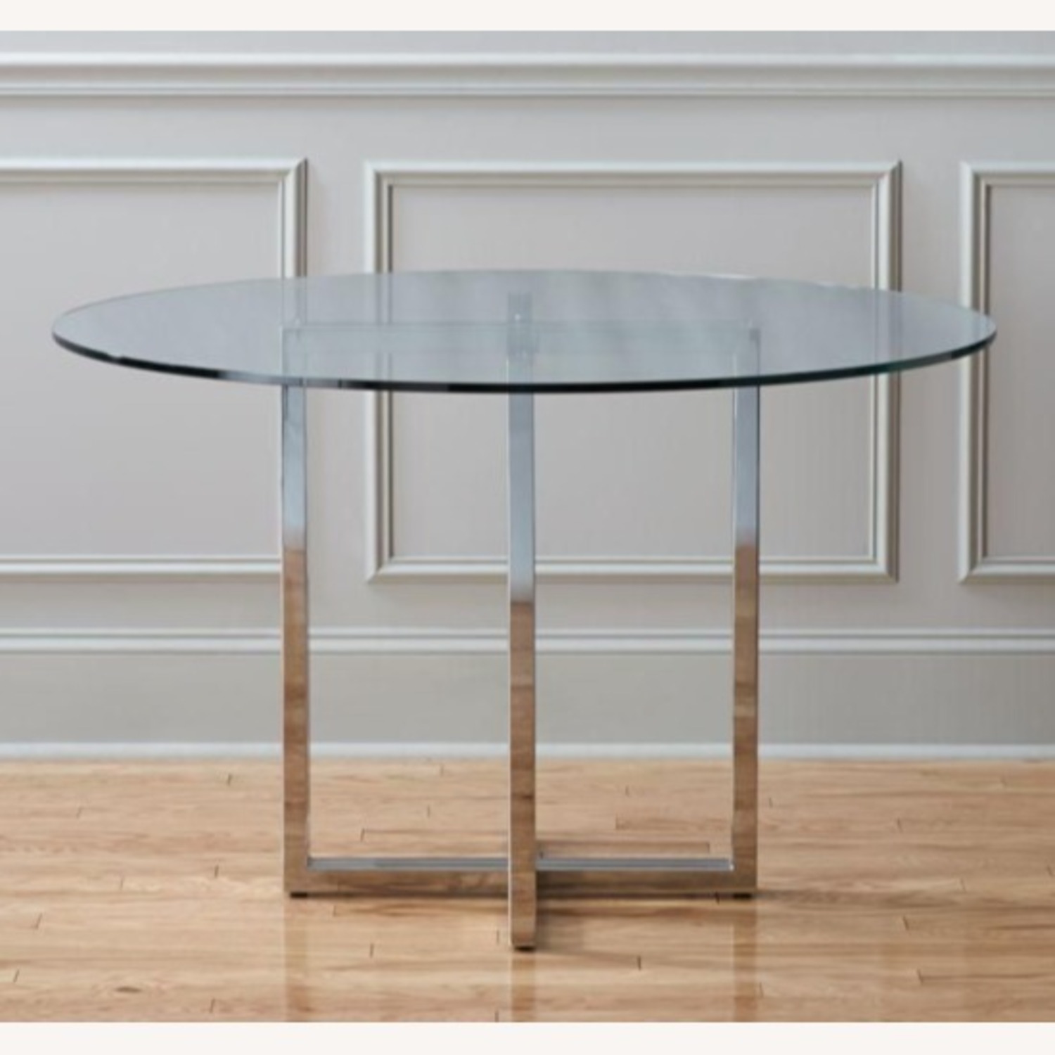 CB2 Silverado Chrome 47" Round Modern Dining Table - image-1
