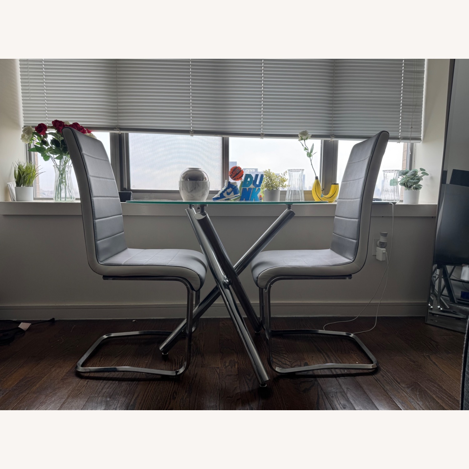 Wayfair Ivy Bronx Dark Gray Glass Dining Sets - image-1