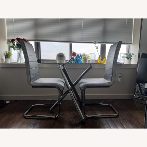 Used Wayfair Ivy Bronx Dark Gray Glass Dining Sets for sale on AptDeco