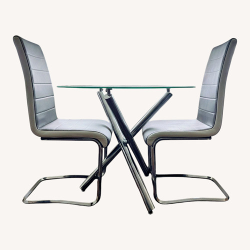 Used Wayfair Ivy Bronx Dark Gray Glass Dining Sets for sale on AptDeco