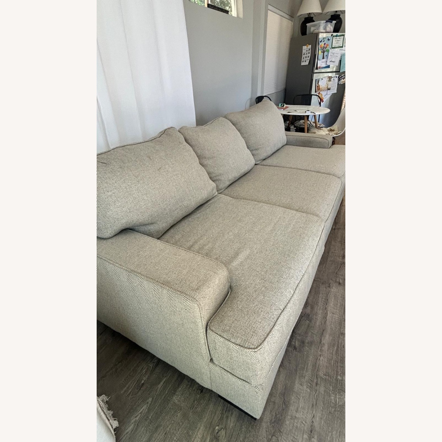 Light Gray Fabric 3+ Piece Sectional - image-4
