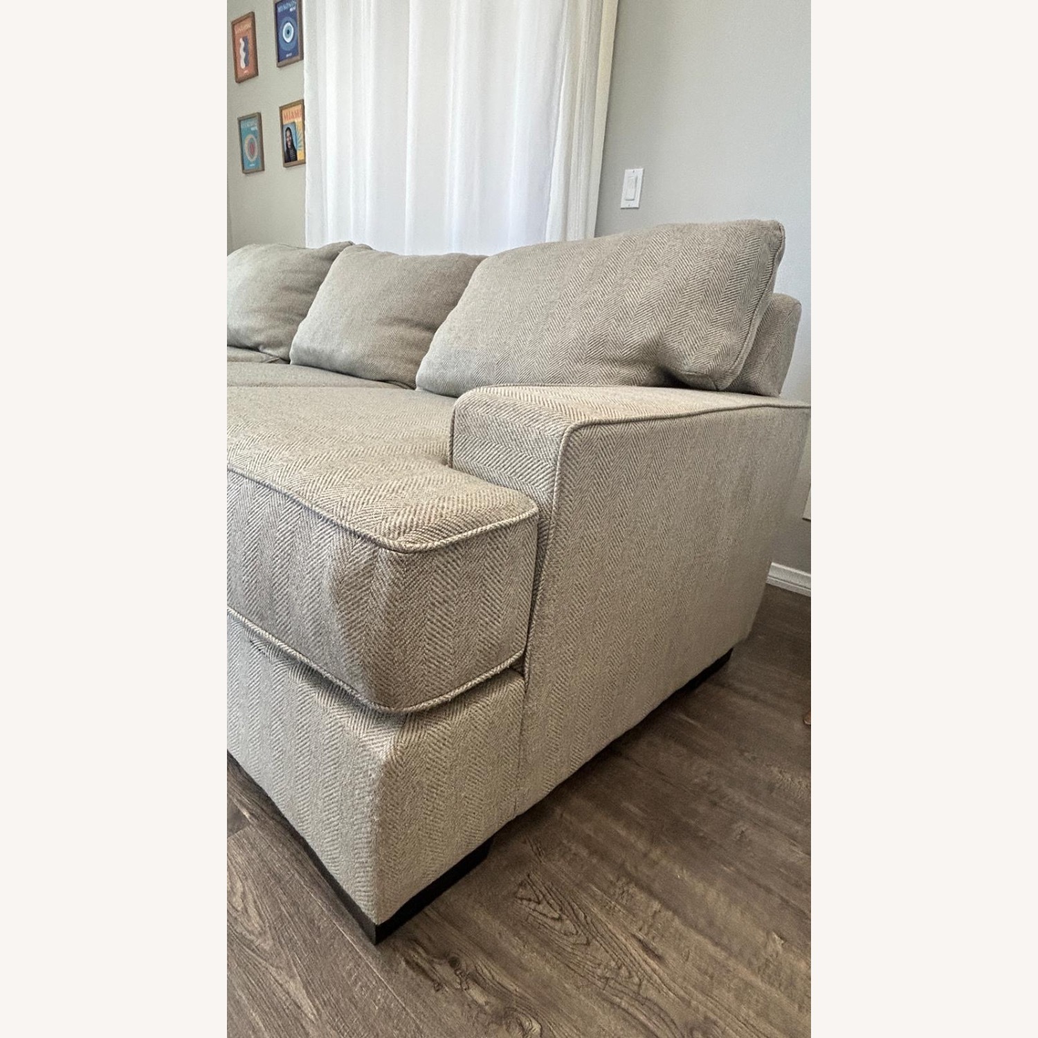 Light Gray Fabric 3+ Piece Sectional - image-2