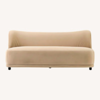 West Elm Mella Light Gray Velvet Loveseat