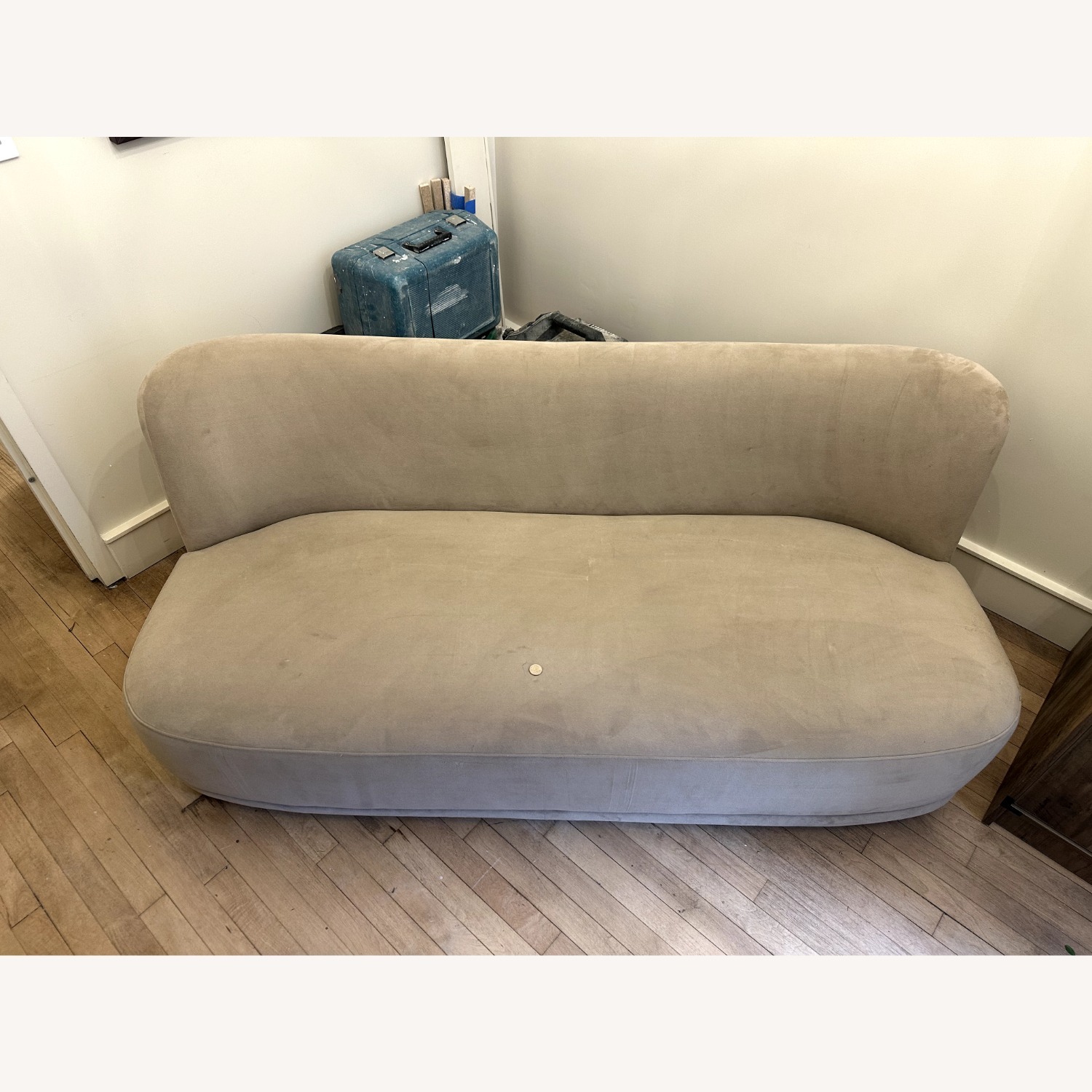 West Elm Mella Light Gray Velvet Loveseat - image-3