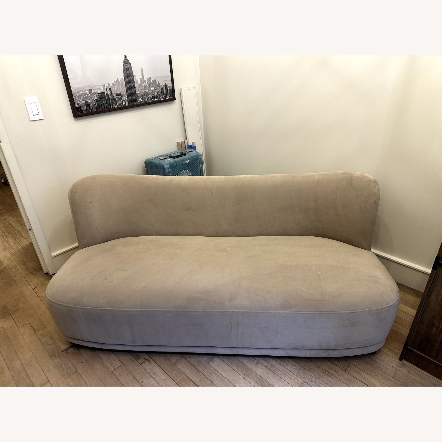 West Elm Mella Light Gray Velvet Loveseat - image-1