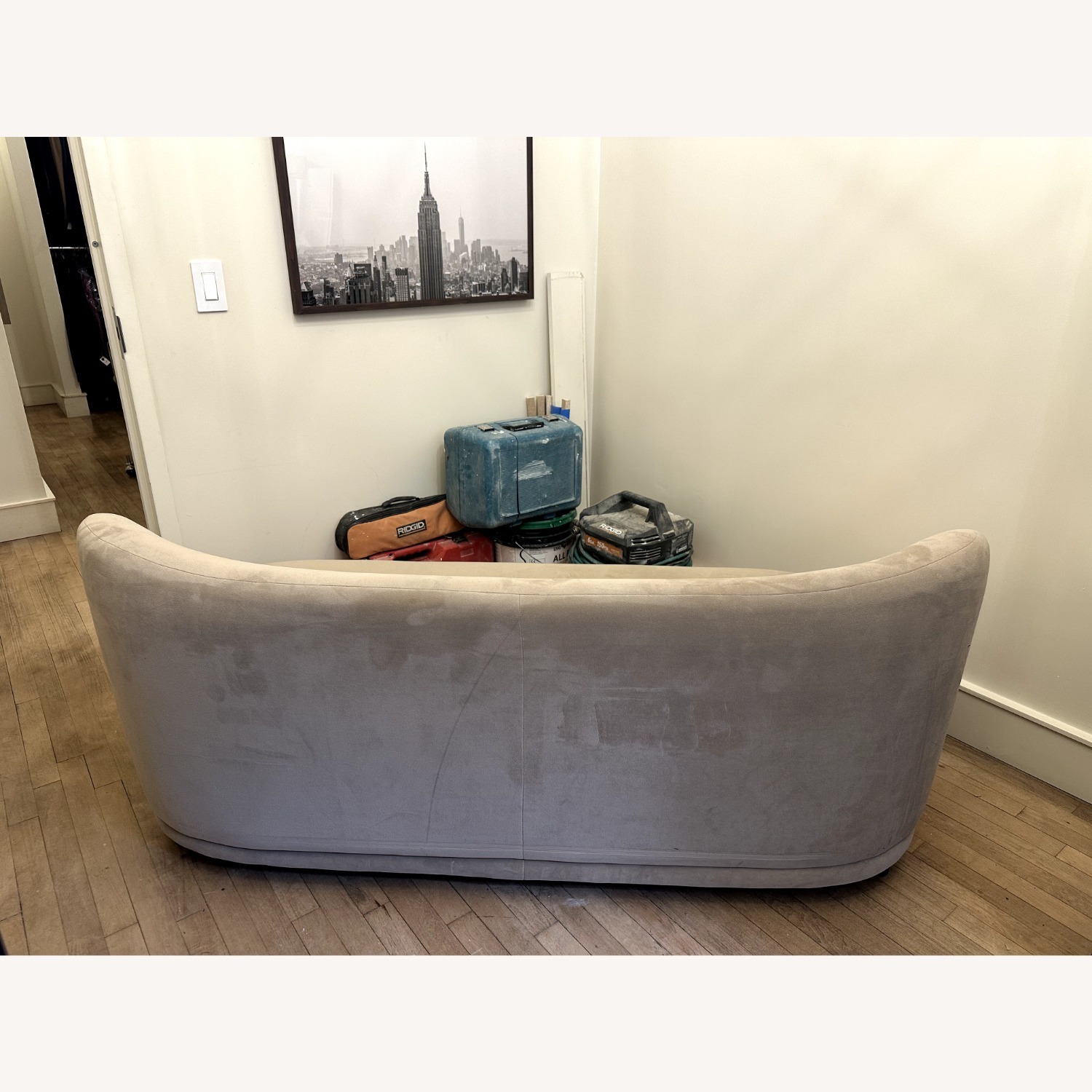 West Elm Mella Light Gray Velvet Loveseat - image-2