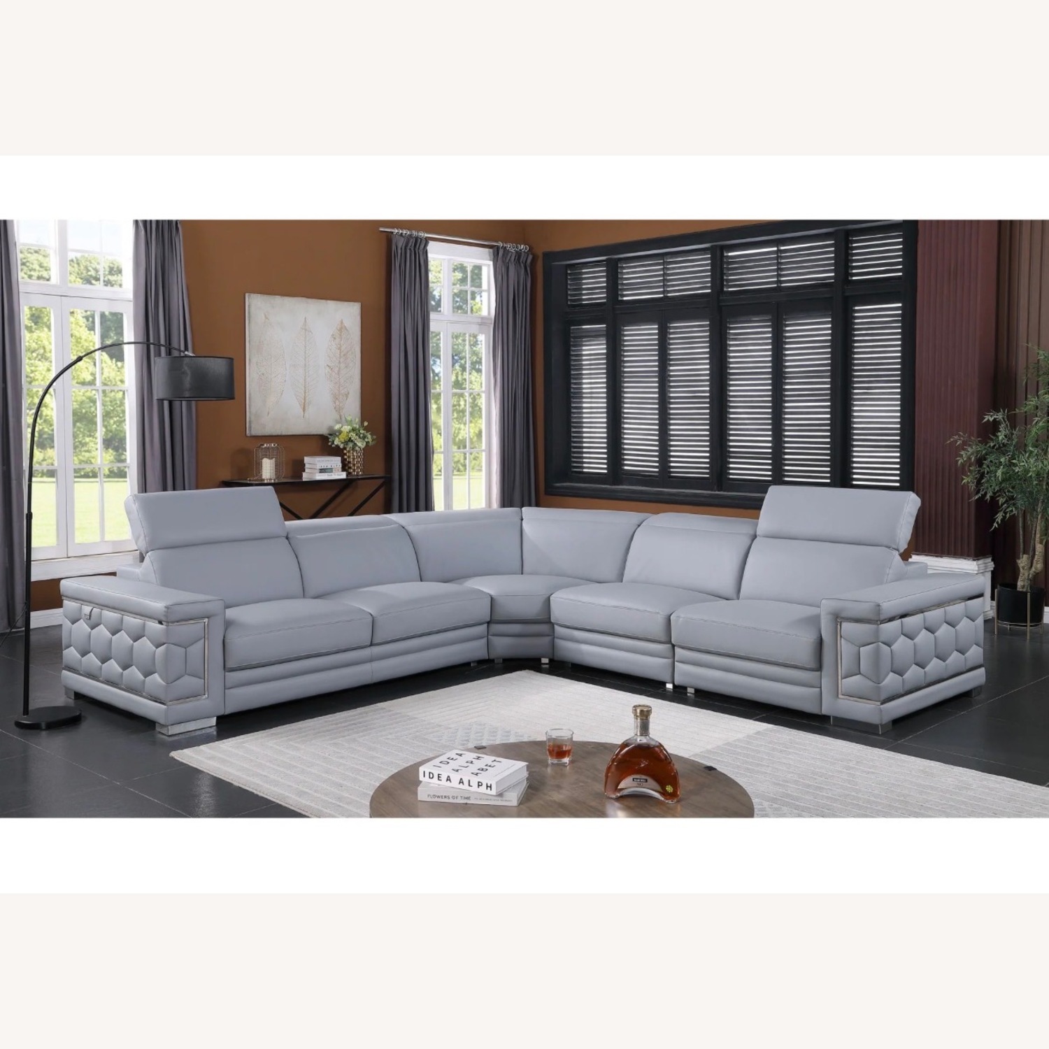 Favo Italian Leather Match Sectional - image-5